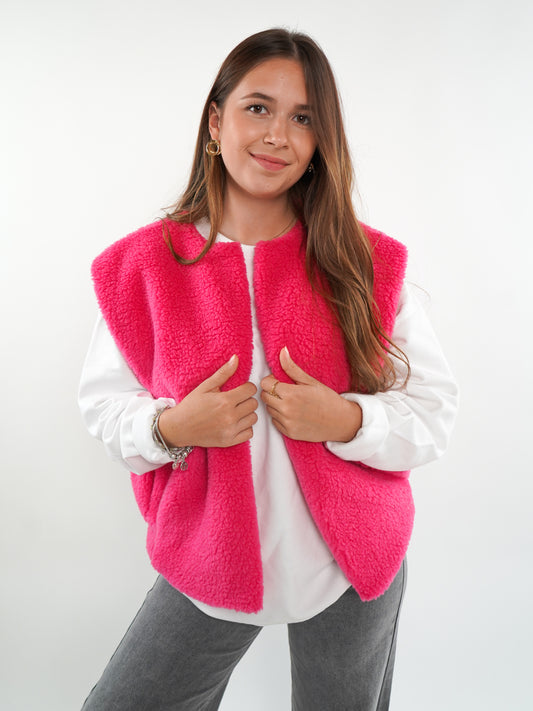 Oversize Teddy Weste ANNISVIEW - Rosa