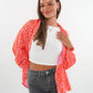 Musselinbluse kurz Leo - Rosa/Orange