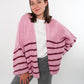 Cozy Strickjacke Felina Stripes - Rosa mit Bordeaux