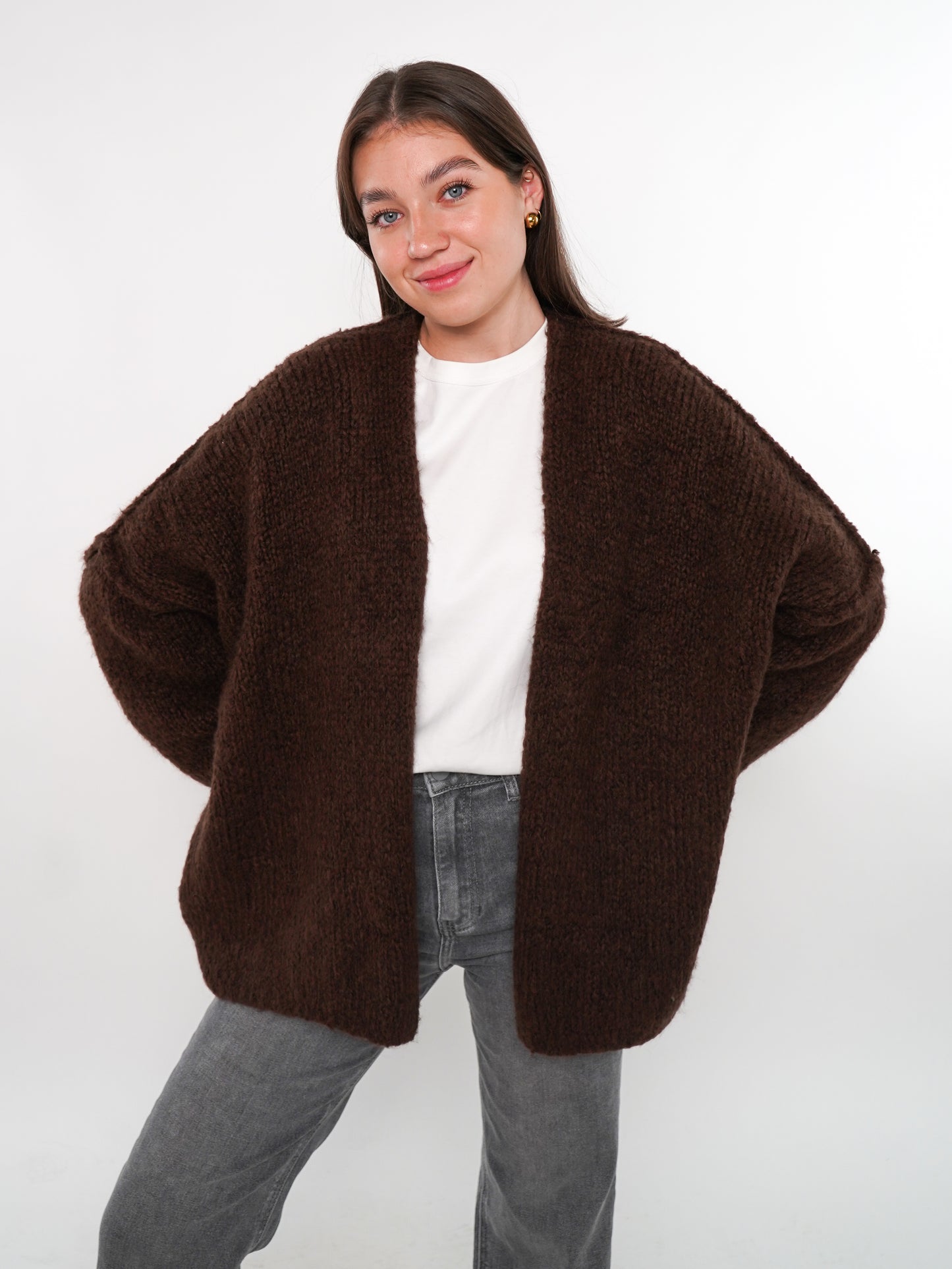 Cozy Strickjacke Felina - Chocolate