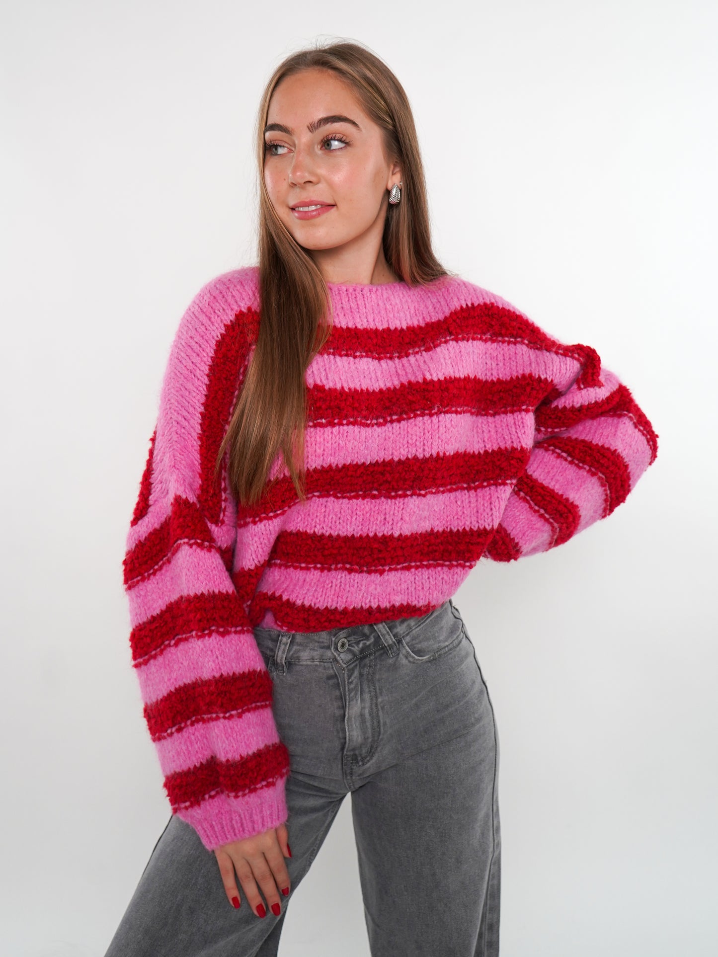 Bouclé Breeze Strickpullover - Pink