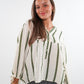 Musselinbluse Luna Wide Stripes - Beige/Khaki