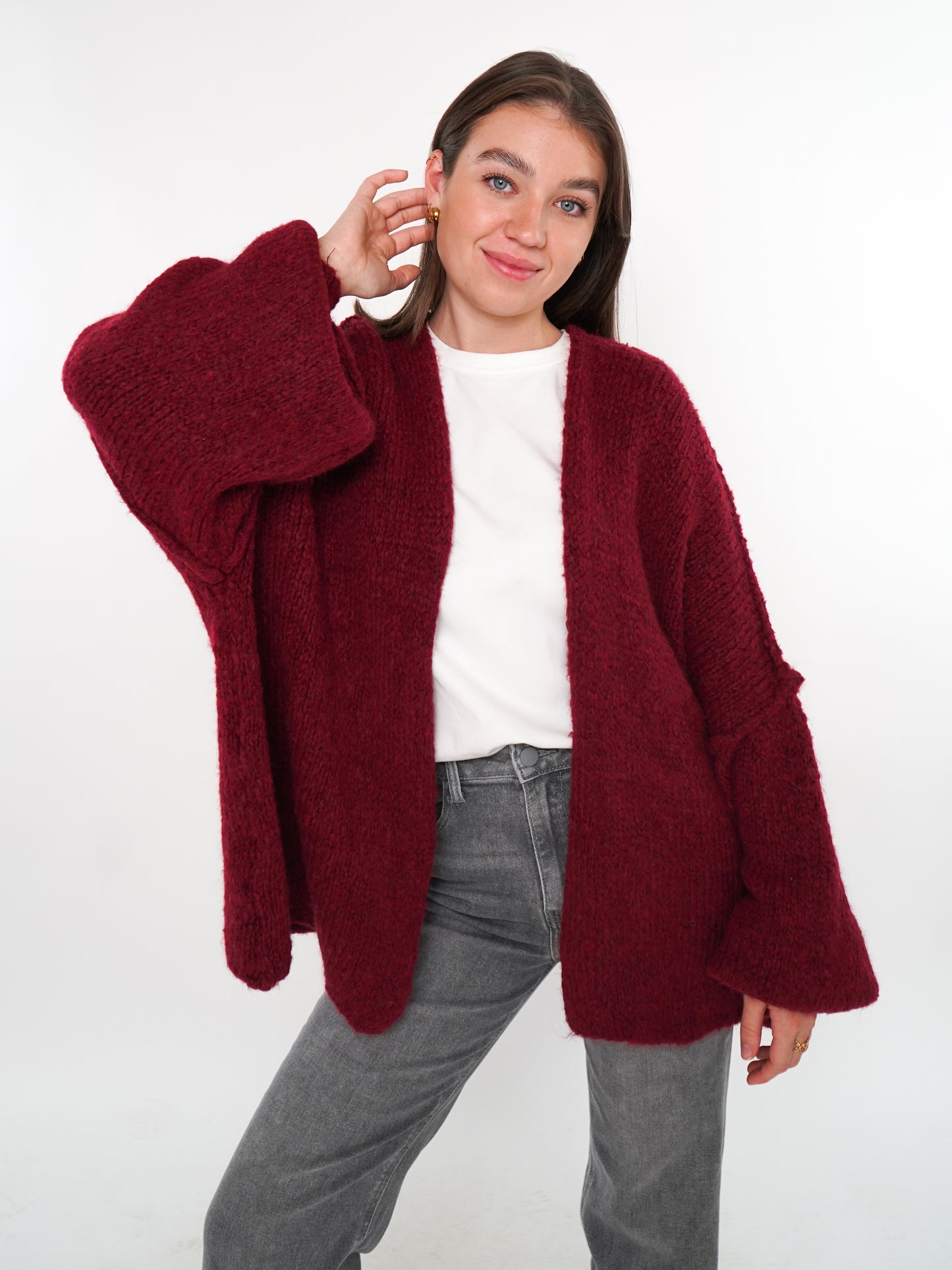 Cozy Strickjacke Felina - Bordeaux