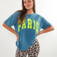 PARIS T-Shirt - Grün mit Blau