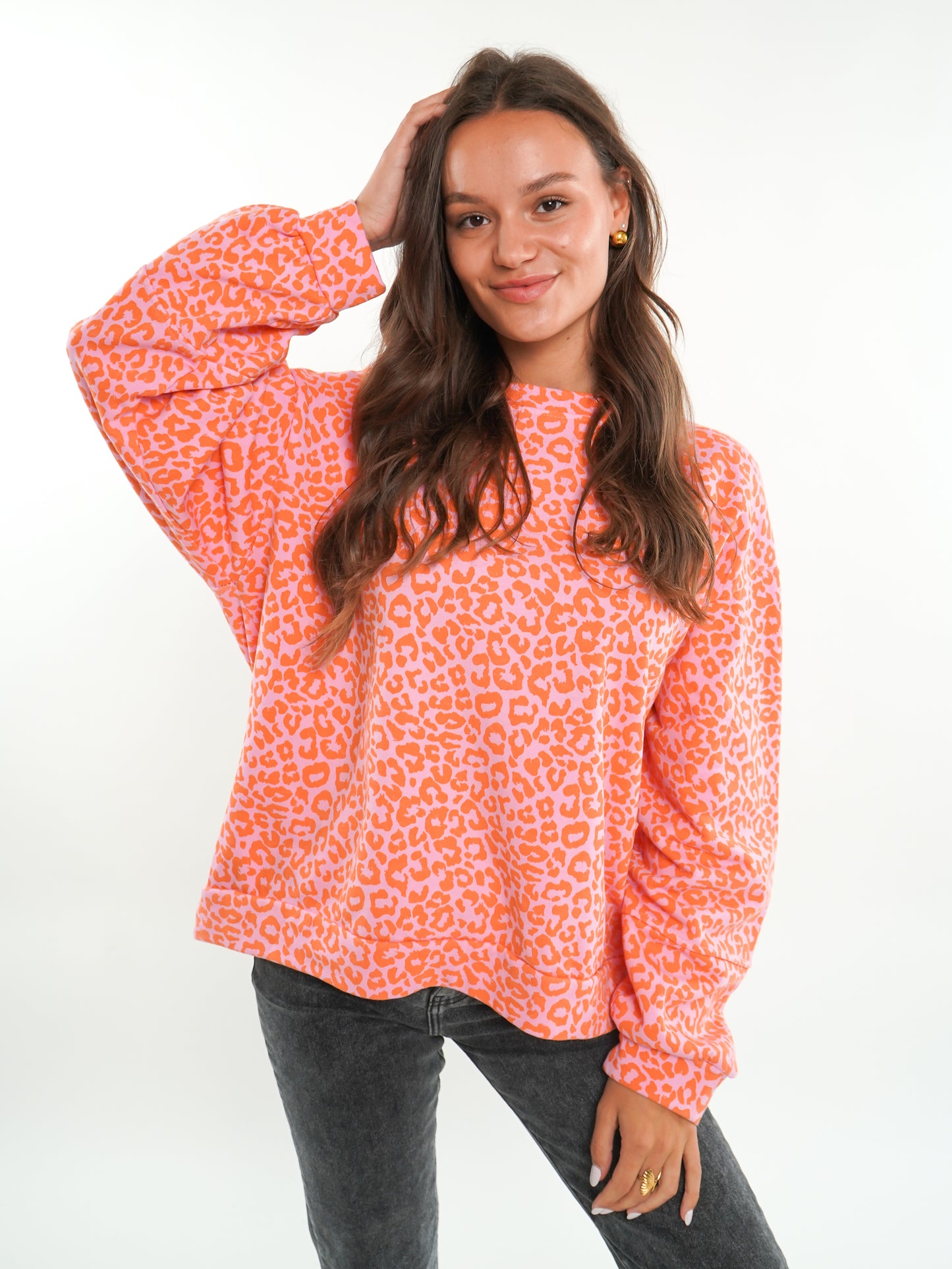 Cotton Sweater Leo - Hellrosa/Orange