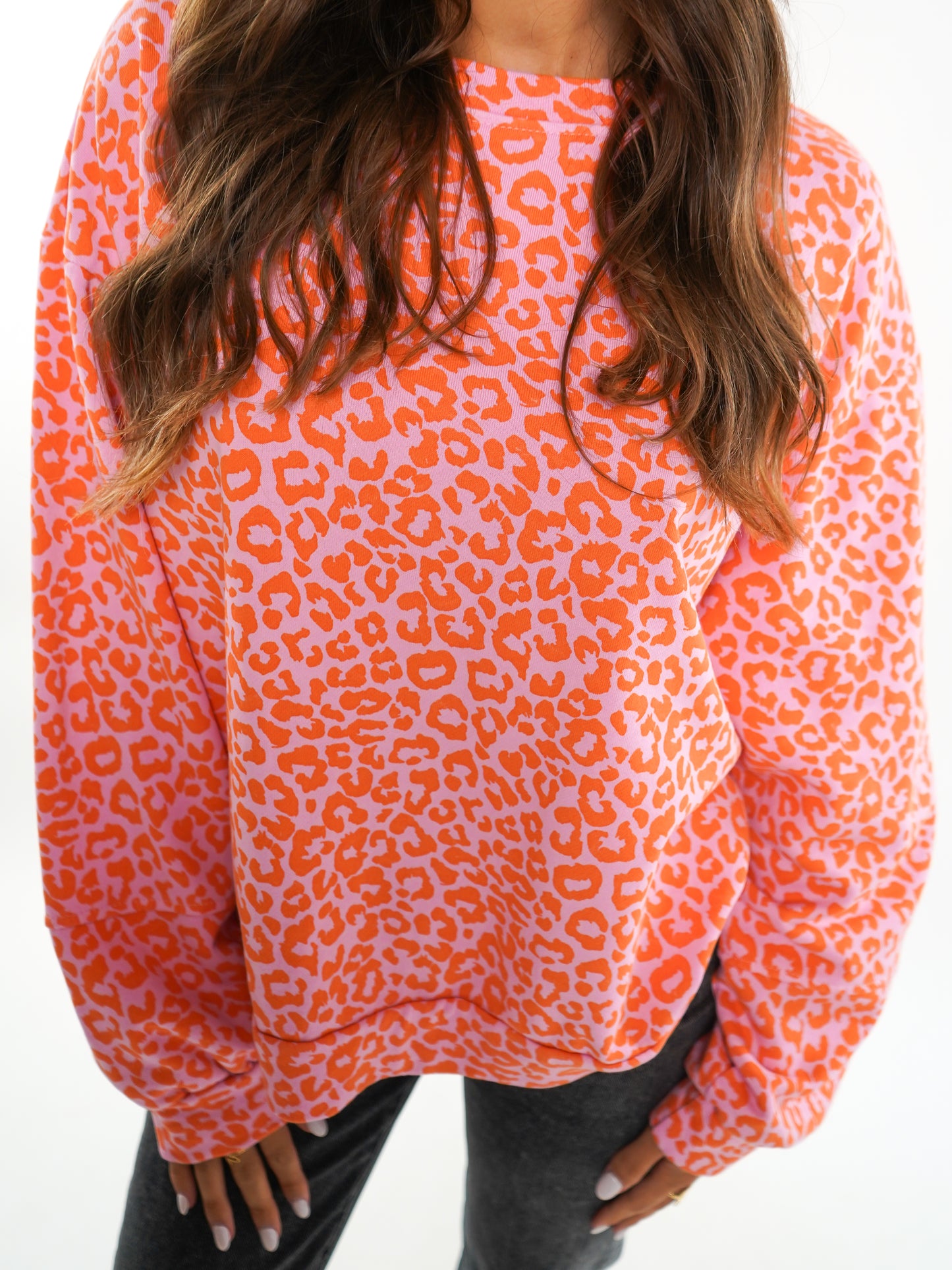 Cotton Sweater Leo - Hellrosa/Orange