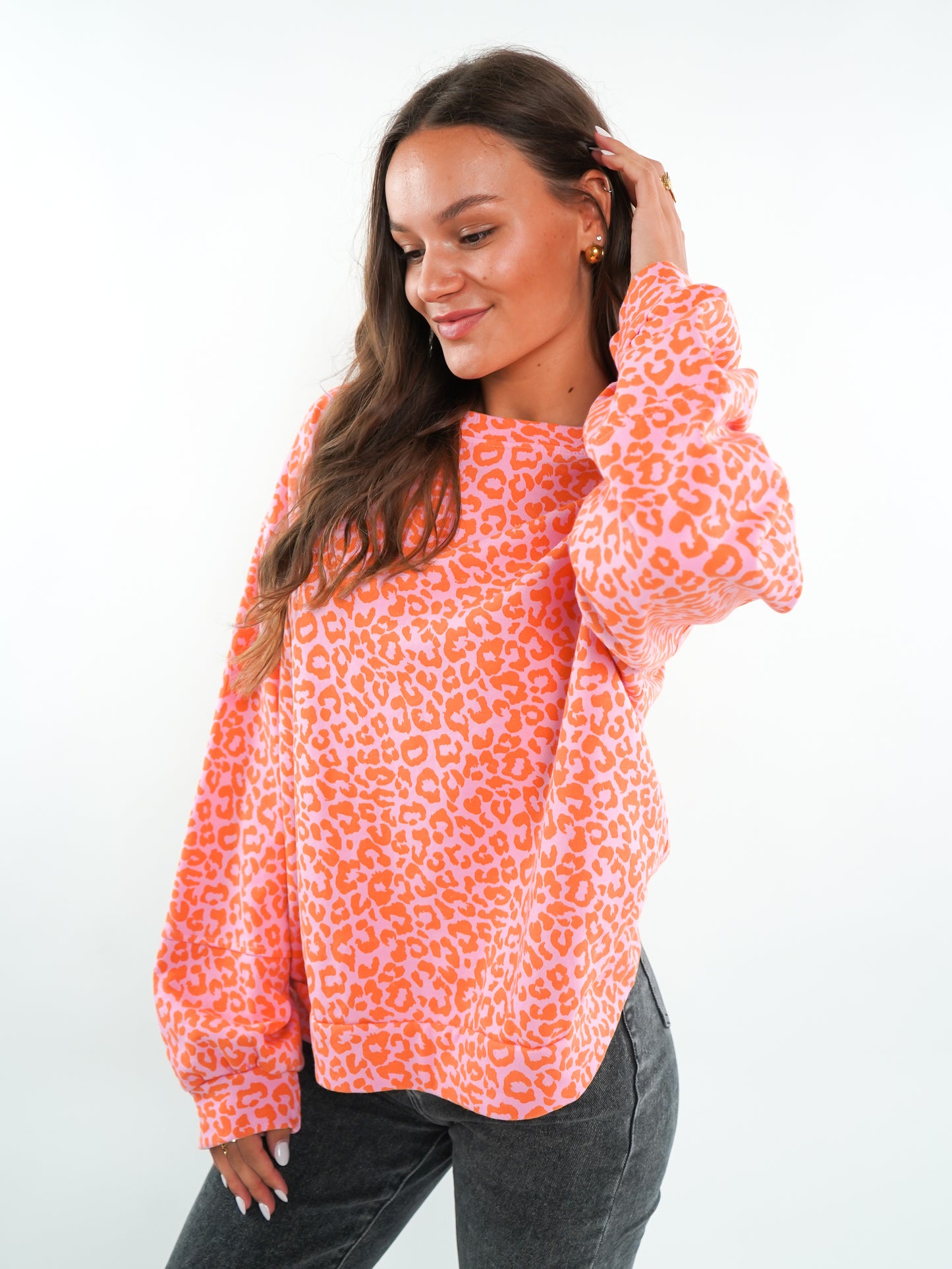 Cotton Sweater Leo - Hellrosa/Orange