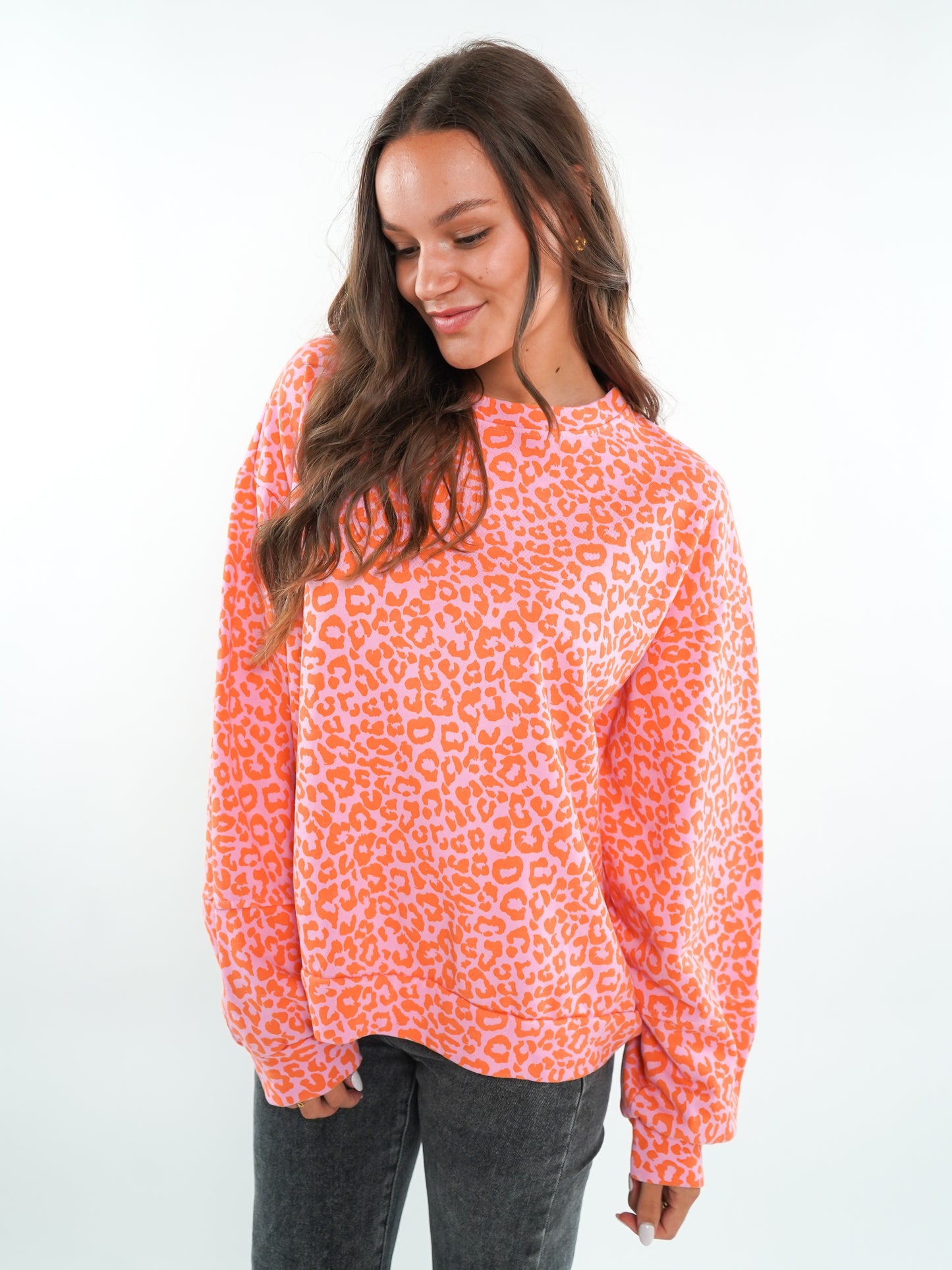 Cotton Sweater Leo - Hellrosa/Orange