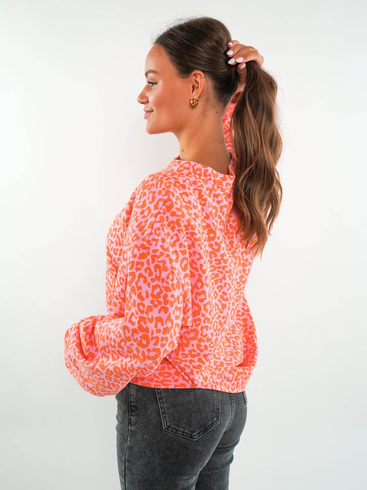 Cotton Sweater Leo - Hellrosa/Orange