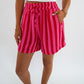 Striped Shorts Musselin - Pink/Rot