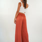 Silky Wide Leg Hose Charlie - Rostbraun