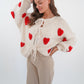 LUCKY DEAL 1224 Heart Knit Bow Jacket Cremebeige - vom Umtausch ausgeschlossen -