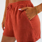 Musselin Shorts - Rostbraun