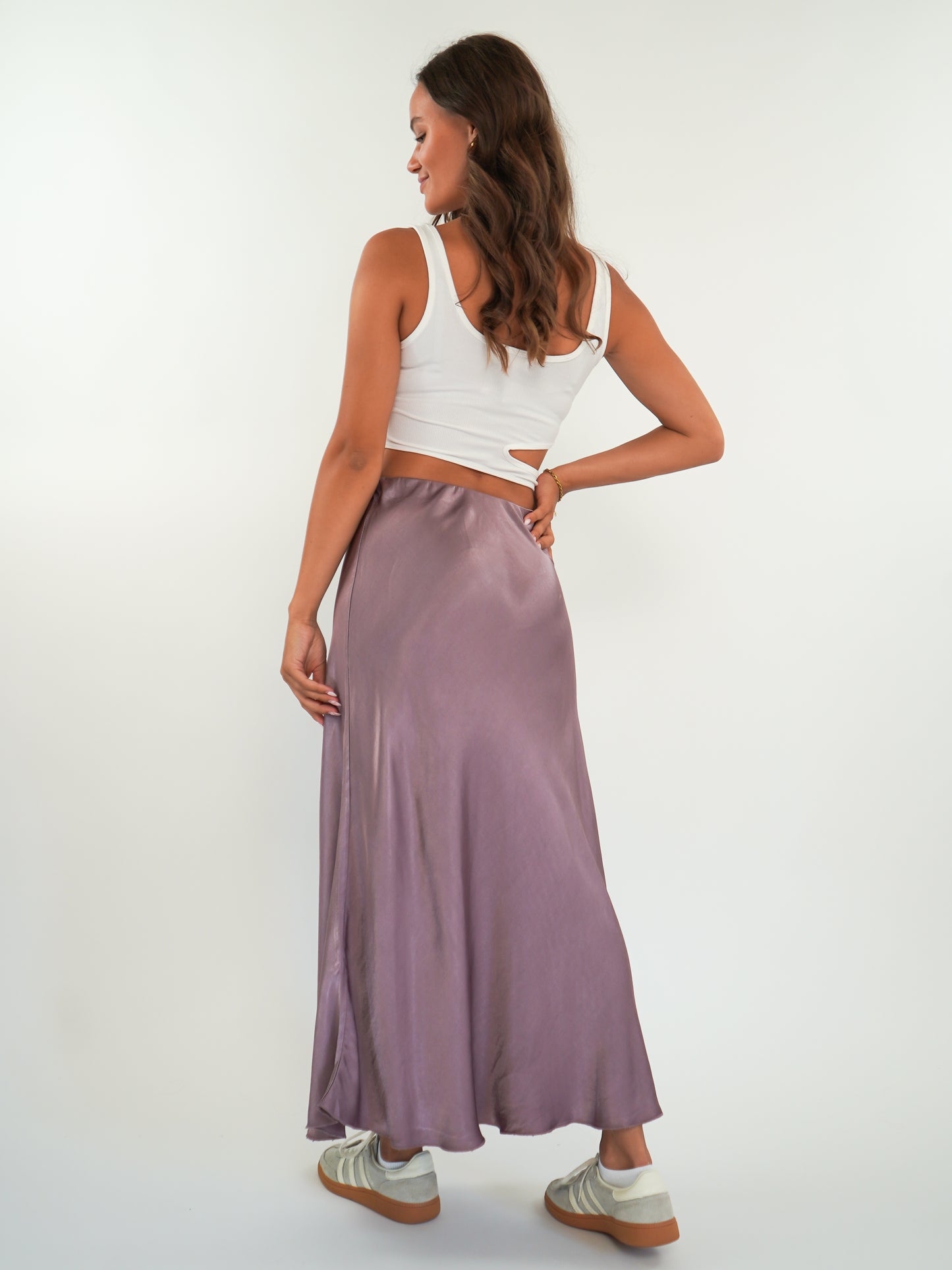 Silky Sleek Midirock - Mauve