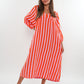 Musselin Midikleid Lotta Stripes - Rosa/Orange