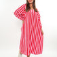 Musselin Midikleid Lotta Stripes - Rosa/Rot