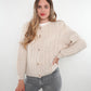 Zopfmuster Strickjacke Alexa - Creme