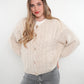 Zopfmuster Strickjacke Alexa - Creme