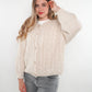 Zopfmuster Strickjacke Alexa - Creme