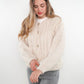 Zopfmuster Strickjacke Alexa - Creme