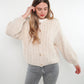 Zopfmuster Strickjacke Alexa - Creme