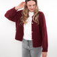 Zopfmuster Strickjacke Alexa - Bordeaux