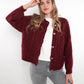 Zopfmuster Strickjacke Alexa - Bordeaux