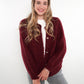 Zopfmuster Strickjacke Alexa - Bordeaux