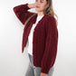 Zopfmuster Strickjacke Alexa - Bordeaux