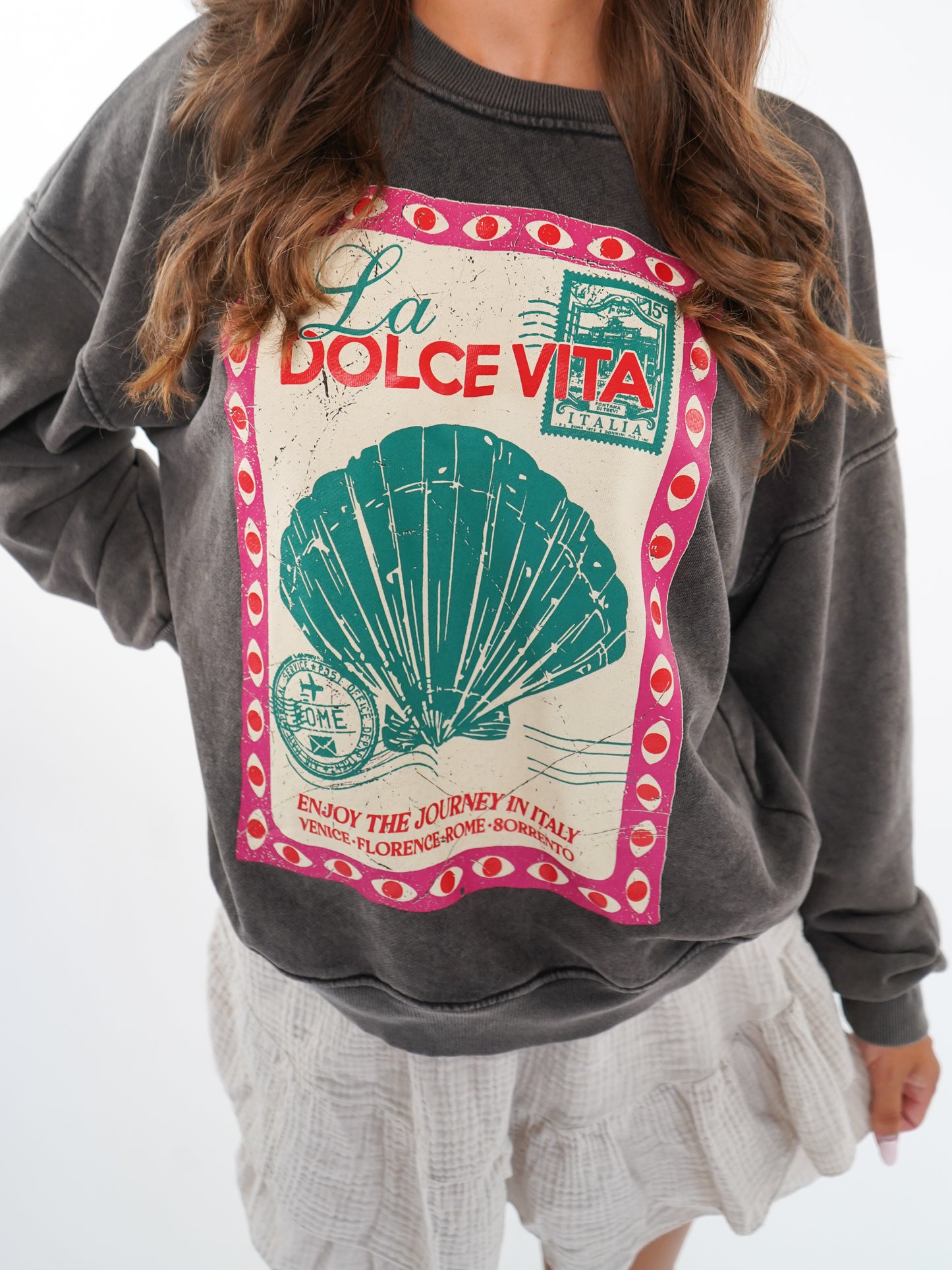 ZWEITELIEBE 880 La Dolce Vita Summer Sweatshirt - Washed Schwarz - vom Umtausch ausgeschlossen -