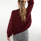 Zopfmuster Strickjacke Alexa - Bordeaux