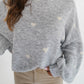 LUCKY DEAL 1221 Strick Sweater Herz - Grau - vom Umtausch ausgeschlossen  -