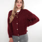 Zopfmuster Strickjacke Alexa - Bordeaux