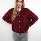 Zopfmuster Strickjacke Alexa - Bordeaux