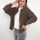 Zopfmuster Strickjacke Alexa - Braun