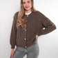 Zopfmuster Strickjacke Alexa - Braun