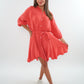 Musselin Baumwoll Kleid zum binden - Blush