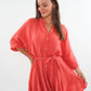 Musselin Baumwoll Kleid zum binden - Blush