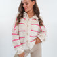 Strickjacke Luna Stripes - Creme