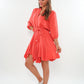 Musselin Baumwoll Kleid zum binden - Blush