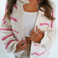 Strickjacke Luna Stripes - Creme