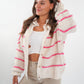 Strickjacke Luna Stripes - Creme