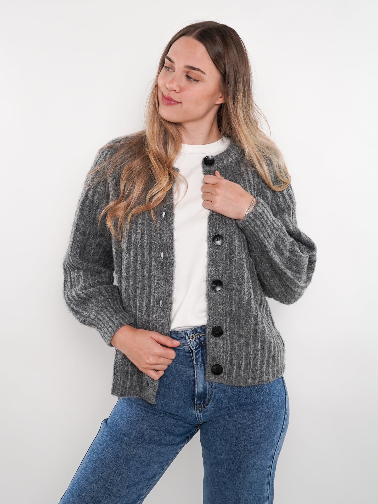 Strickjacke Ylva - Grau