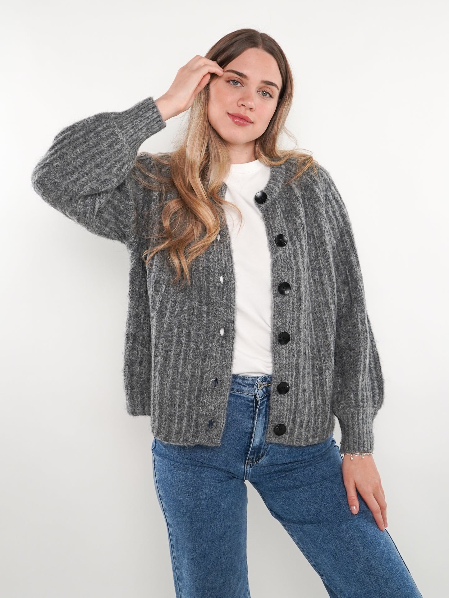 Strickjacke Ylva - Grau