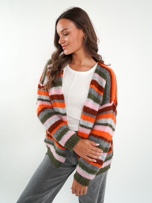 Stripes of joy Strickjacke - Bunt