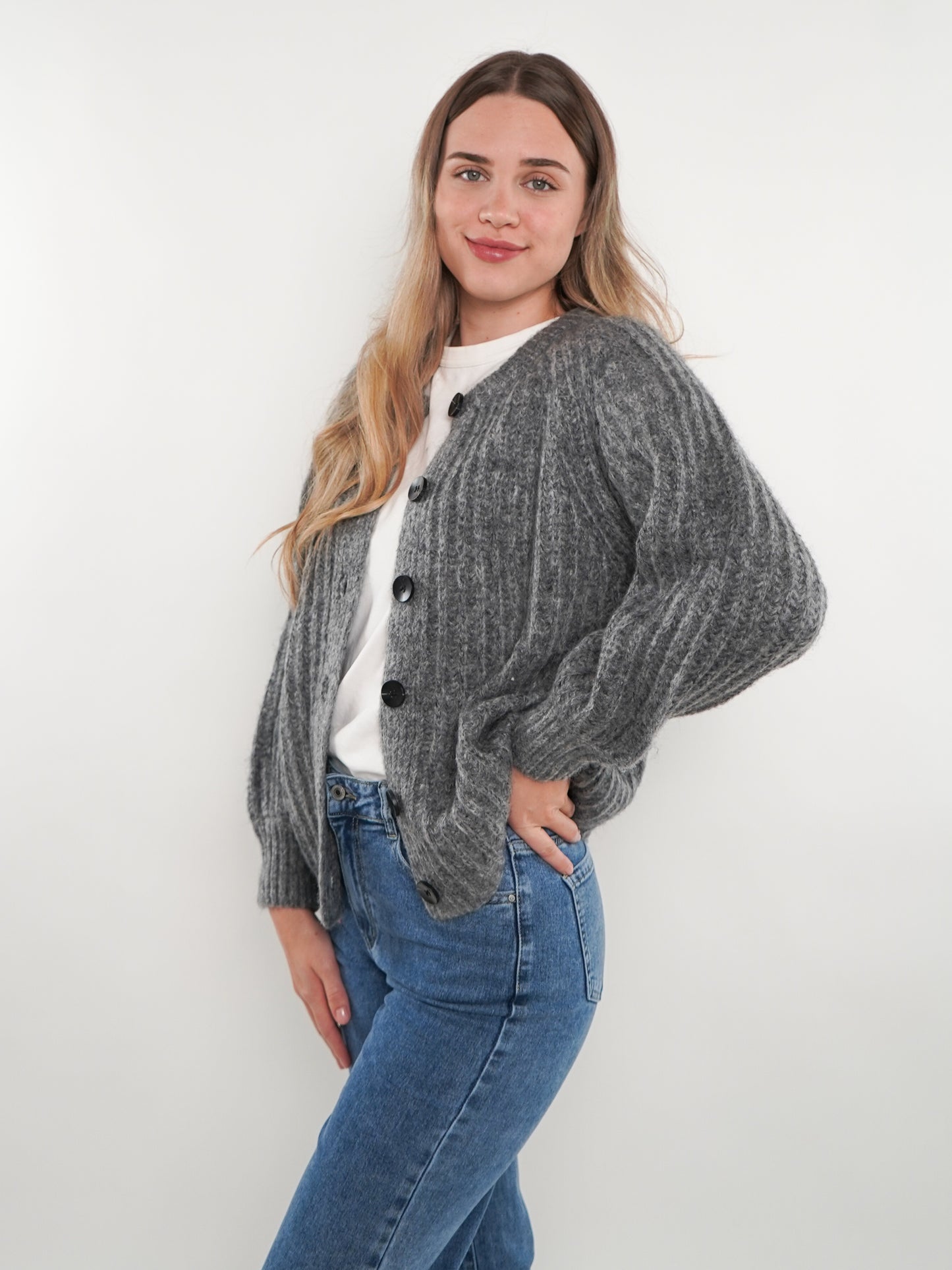 Strickjacke Ylva - Grau