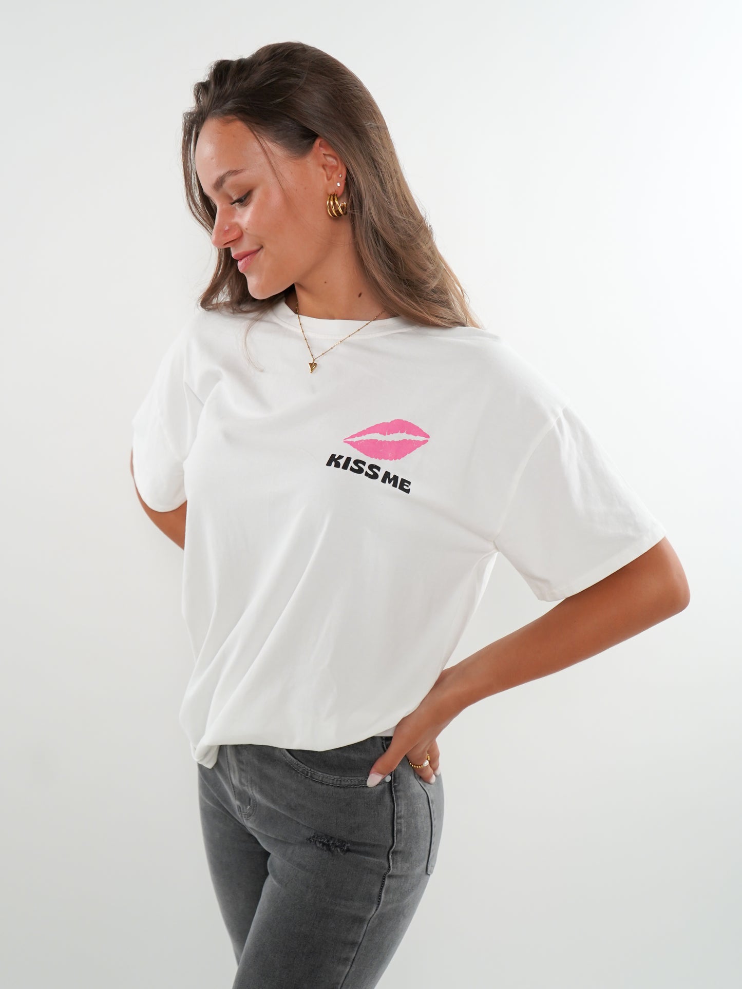 KISS ME T-Shirt - Weiß