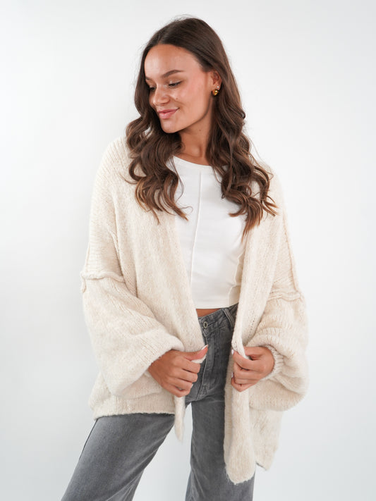 Cozy Strickjacke - Creme