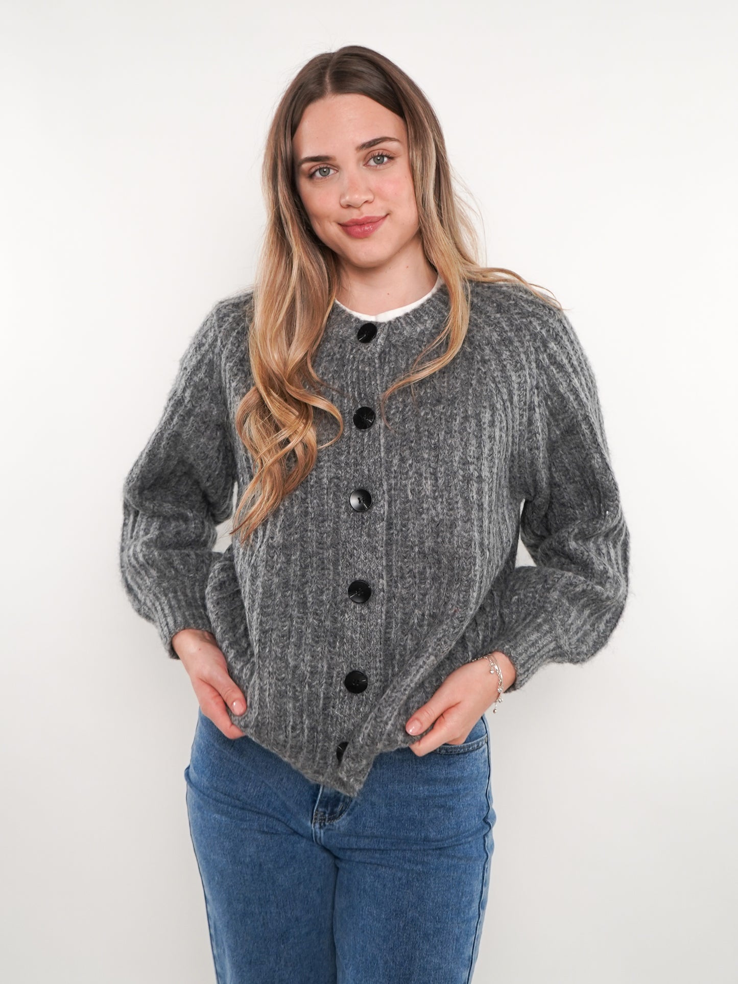 Strickjacke Ylva - Grau