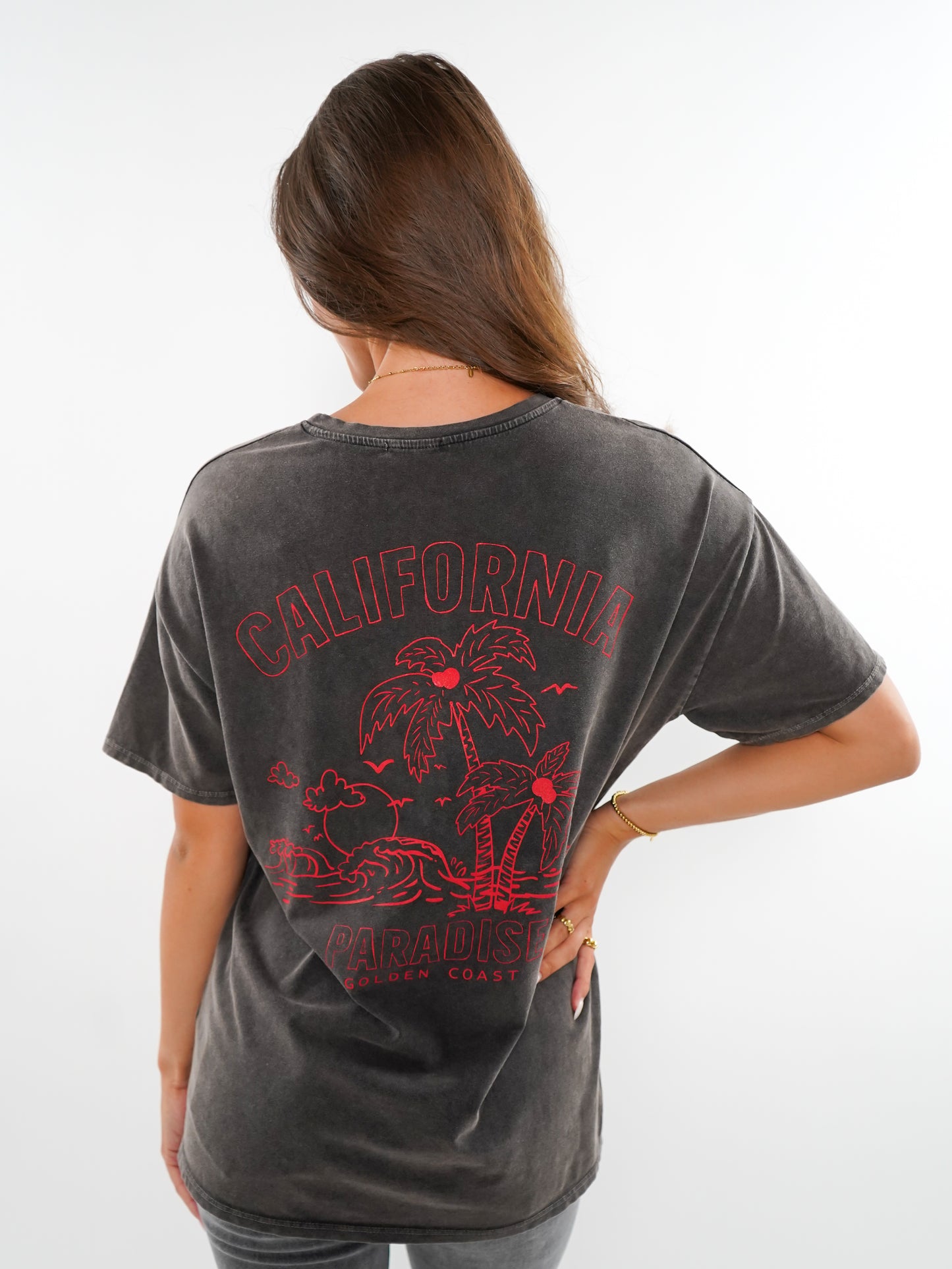 California Paradise T-Shirt - Washed Schwarz